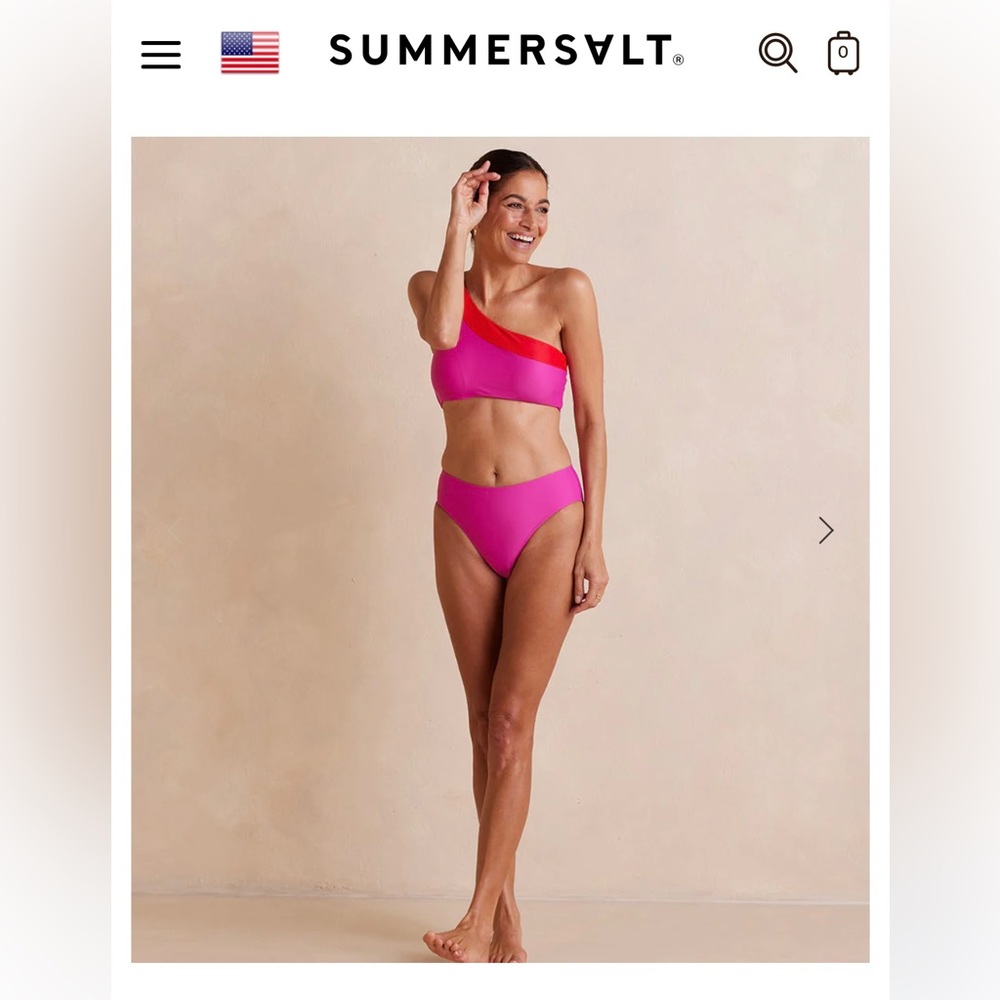 SUMMERSALT The Sidestroke Bikini Top + Matching Bottoms Size 6